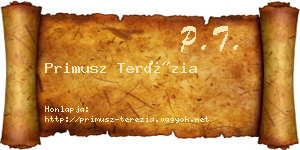 Primusz Terézia névjegykártya
